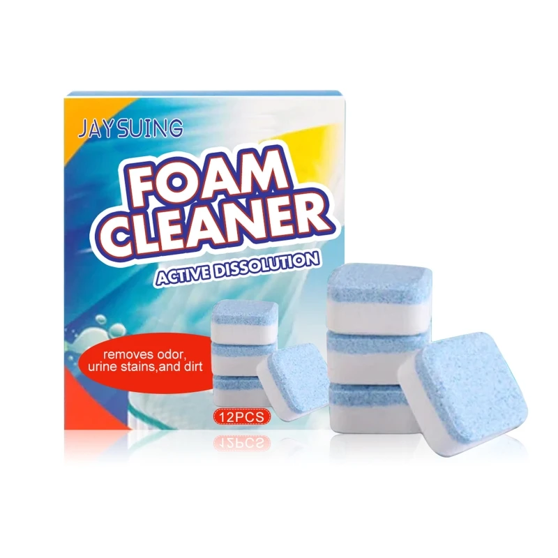 12pcs/box Toilet Cleaning Tablets Powerful Cleaner for Home School Office Dormitory Toilet Foam Cleaner Accessories