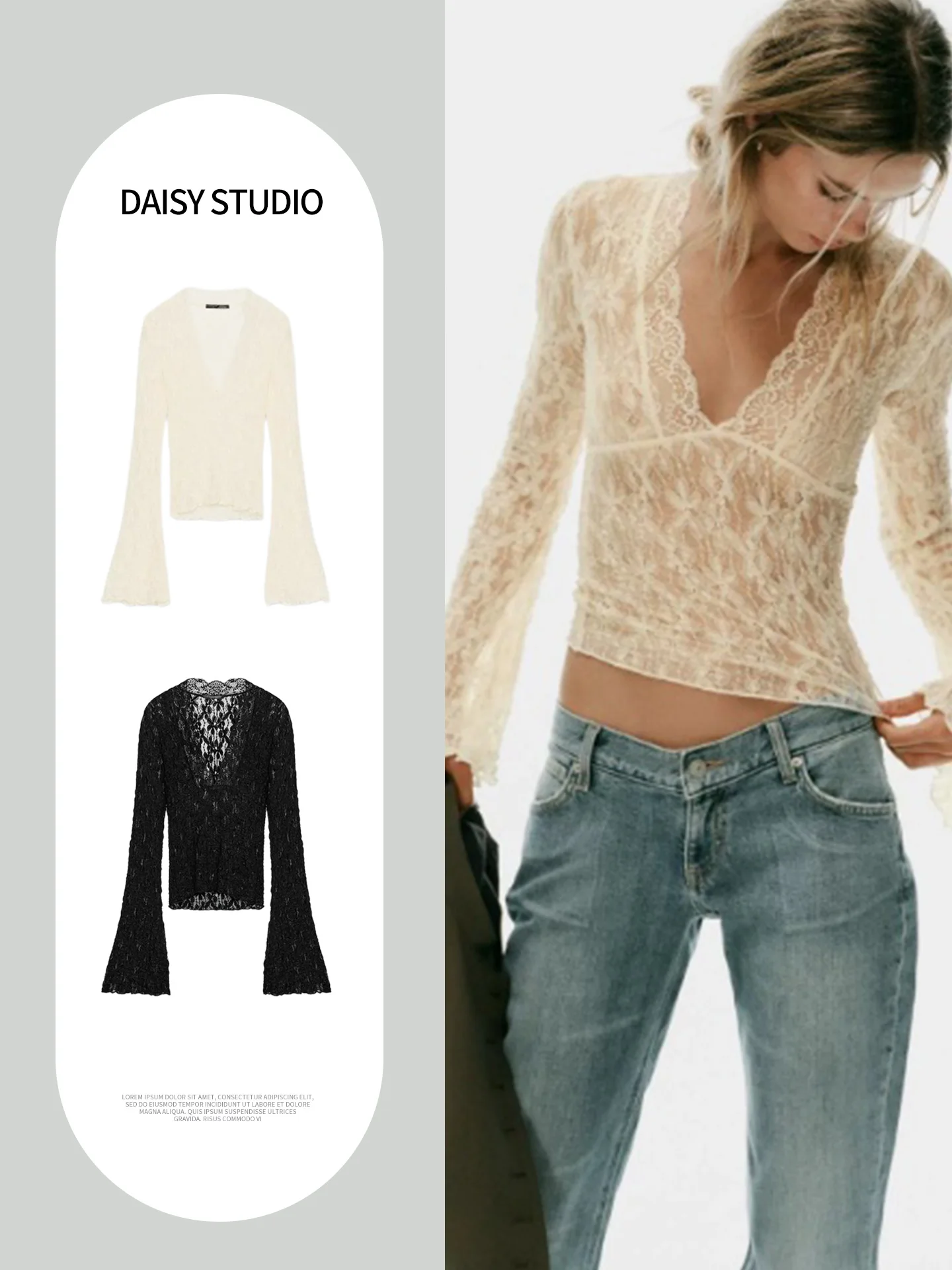 Sexy Style Long Sleeve Lace Hollow out V-Neck Women's Shirt Autumn New Arrival Skin-Friendly Breathable Polyester Fiber
