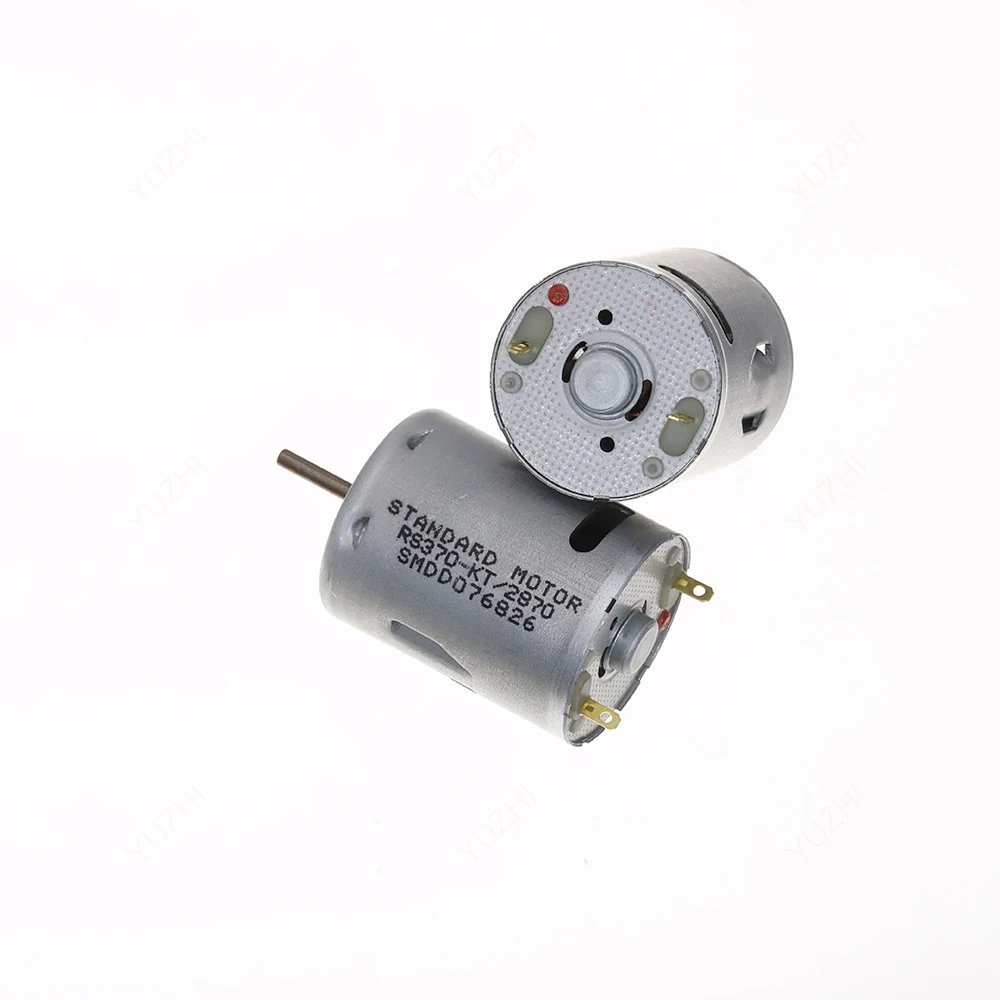 DC 12V 22000RPM Mini 24mm Round 370 Motor Carbon Brush Large Torque Strong Magnetic Motor with Cooling Hole