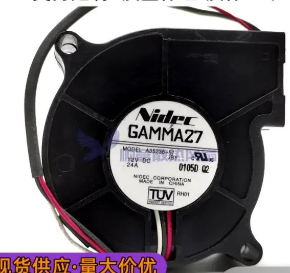 Nidec A35236-57 DC 12V 0.24A 60x60x25mm 3-Wire Server Cooling Fan