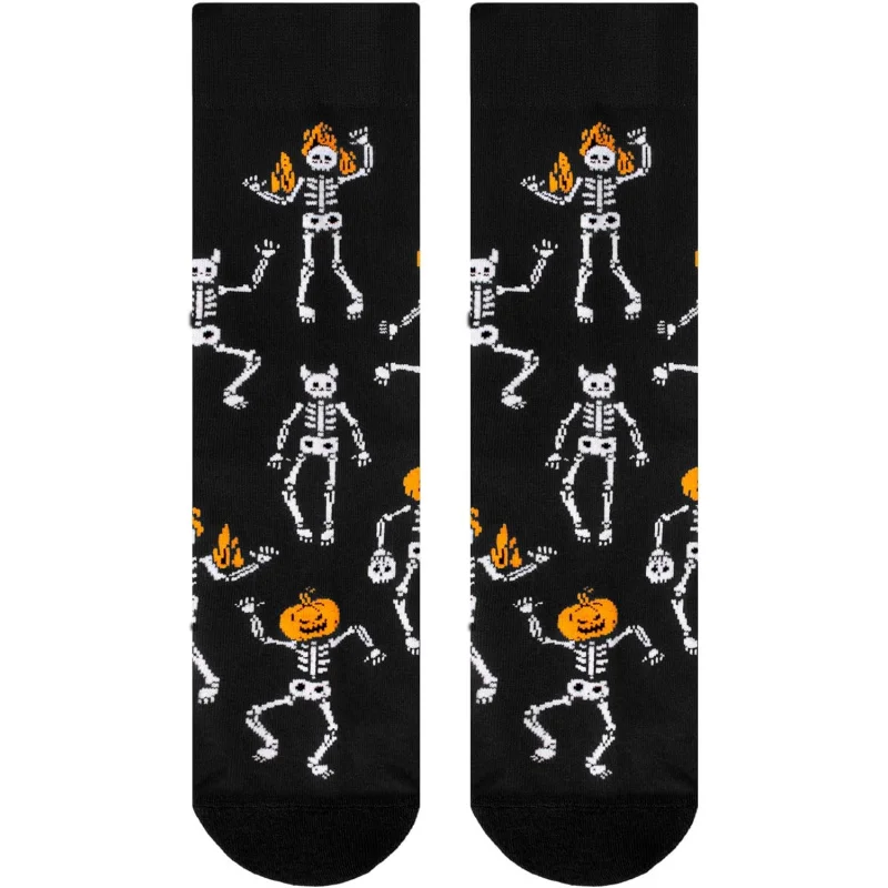 Halloween Gifts for Women Men, Spooky Fuzzy Long Socks, Horror Pumpkin Skeleton