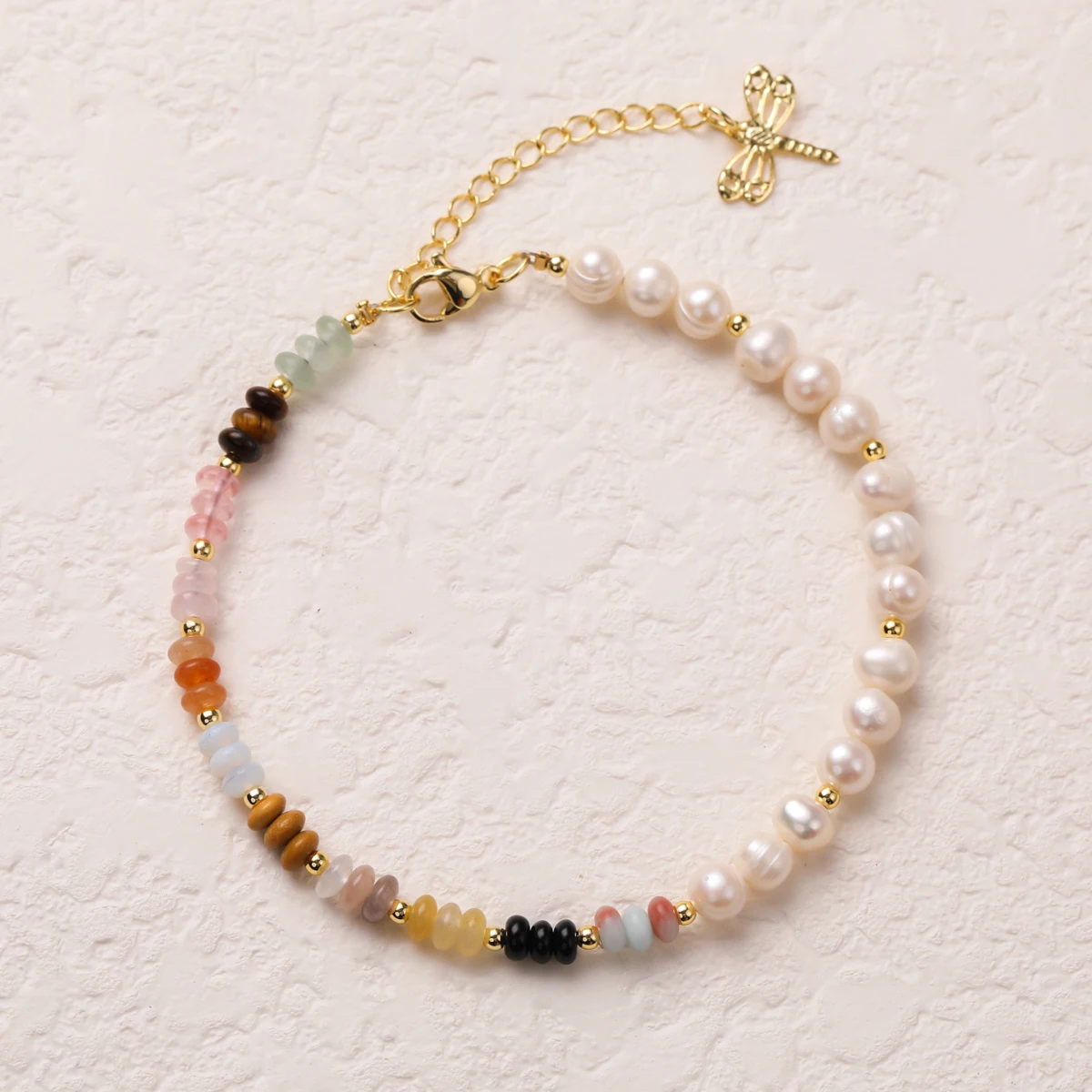 Accept Customization Boho Candy Colors Genuine Natural Stone Freshwater Pearl Jewelry Sets Necklace Bracelets for Women Gift image 4