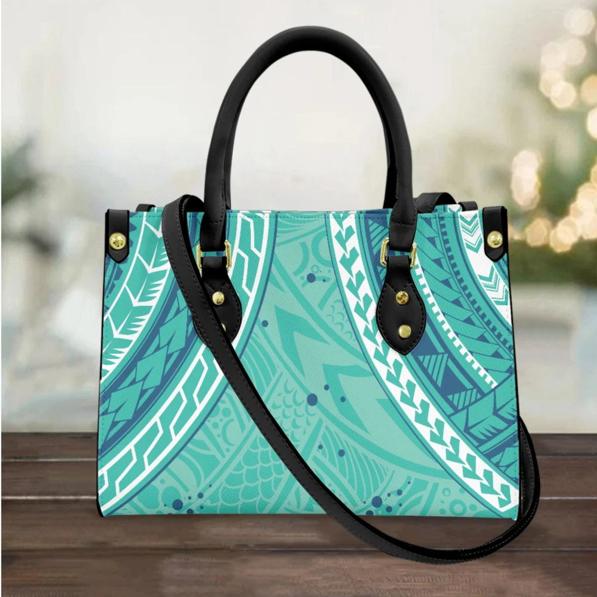 

Vintage High Quality Leather Totes Polynesian Printed Shoulder Messenger Bag Women 2023 Top Handle Casual Cross Body Bags Gift