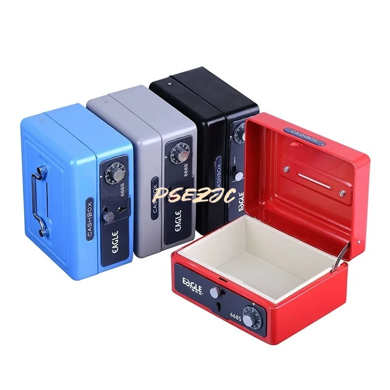 Household Portable Small Metal  Cash Box Vault Key Password Safe