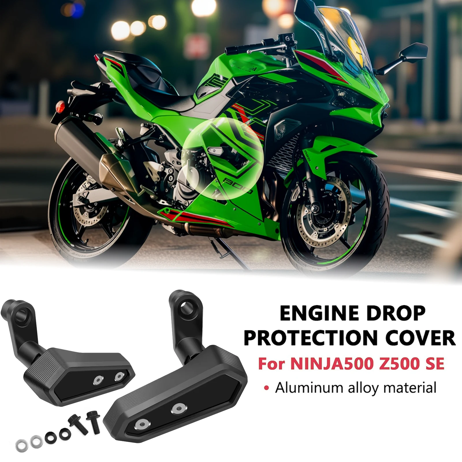 

Ползунки рамы, защита от столкновений, защита двигателя, аксессуары для защиты от падения для Ninja 500 Z500 SE NINJA 500 2024 2025