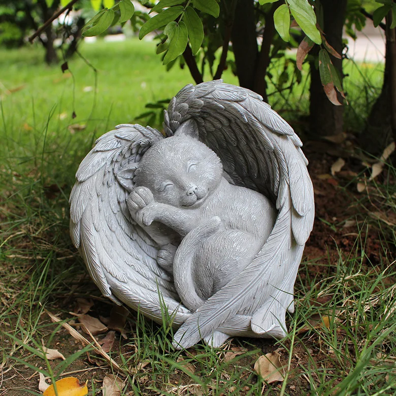 

Handmade Winged Pet Sculpture - Unique Tribute for Departed Pets