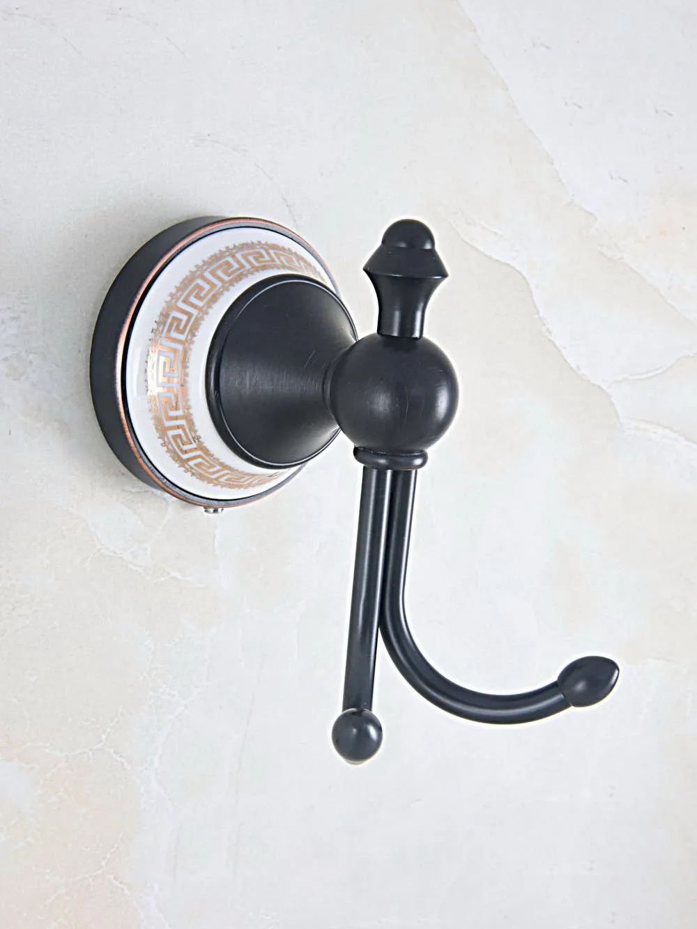 

Аксессуары для ванной комнаты, настенный керамический базовый черный масляный античный латунный крючок для халата Dba716