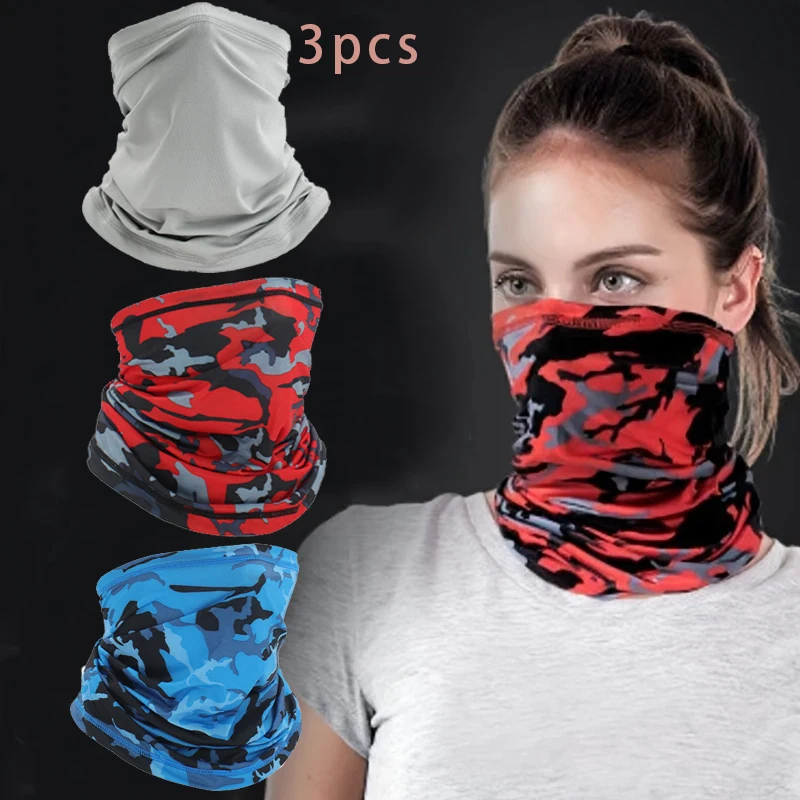 

3pc Unisex Cycling Neck Gaiter Mask Soft Windproof Outdoor Neck Gaiter For Skiing Ski Mask,Suitable For Cycling