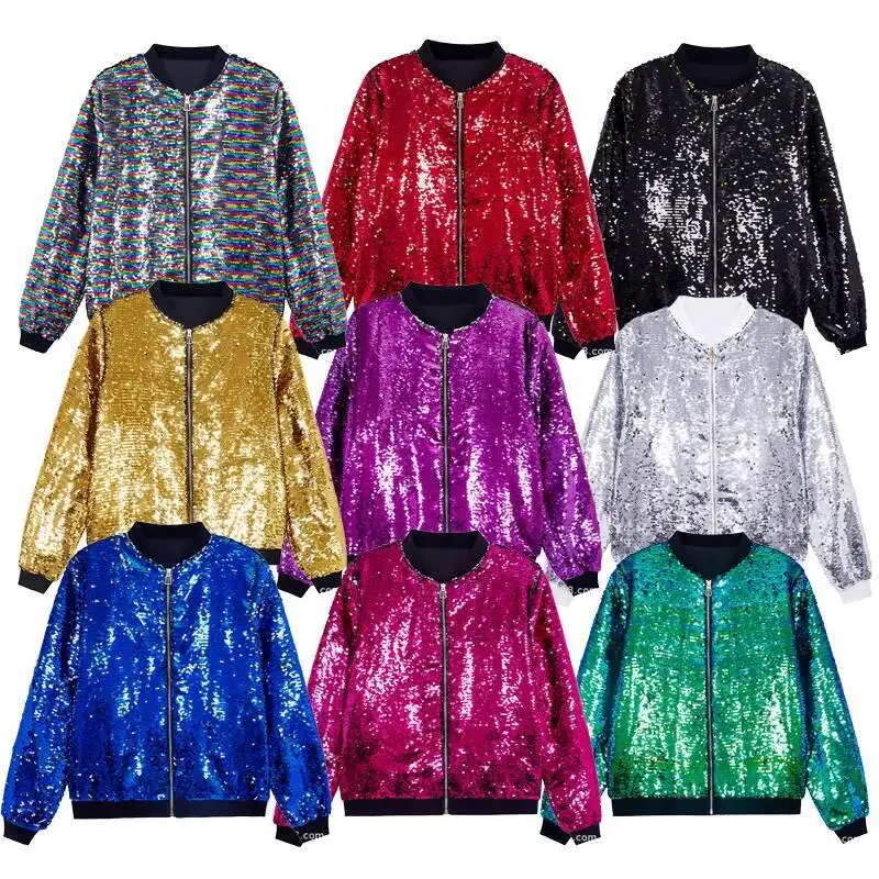 2025 New Over Sequin Jackets For Men,Fashion Carnival Party Flip Gold And Silverjacket Coat /Baseball Jersey,Large Eur Size