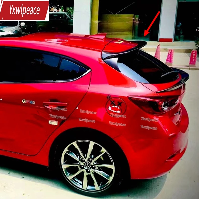 

For Mazda 3 Axela Hatchback 2014-2017 ABS Plastic Unpainted Color Rear Roof Spoiler Trunk Lip Wing Car Styling