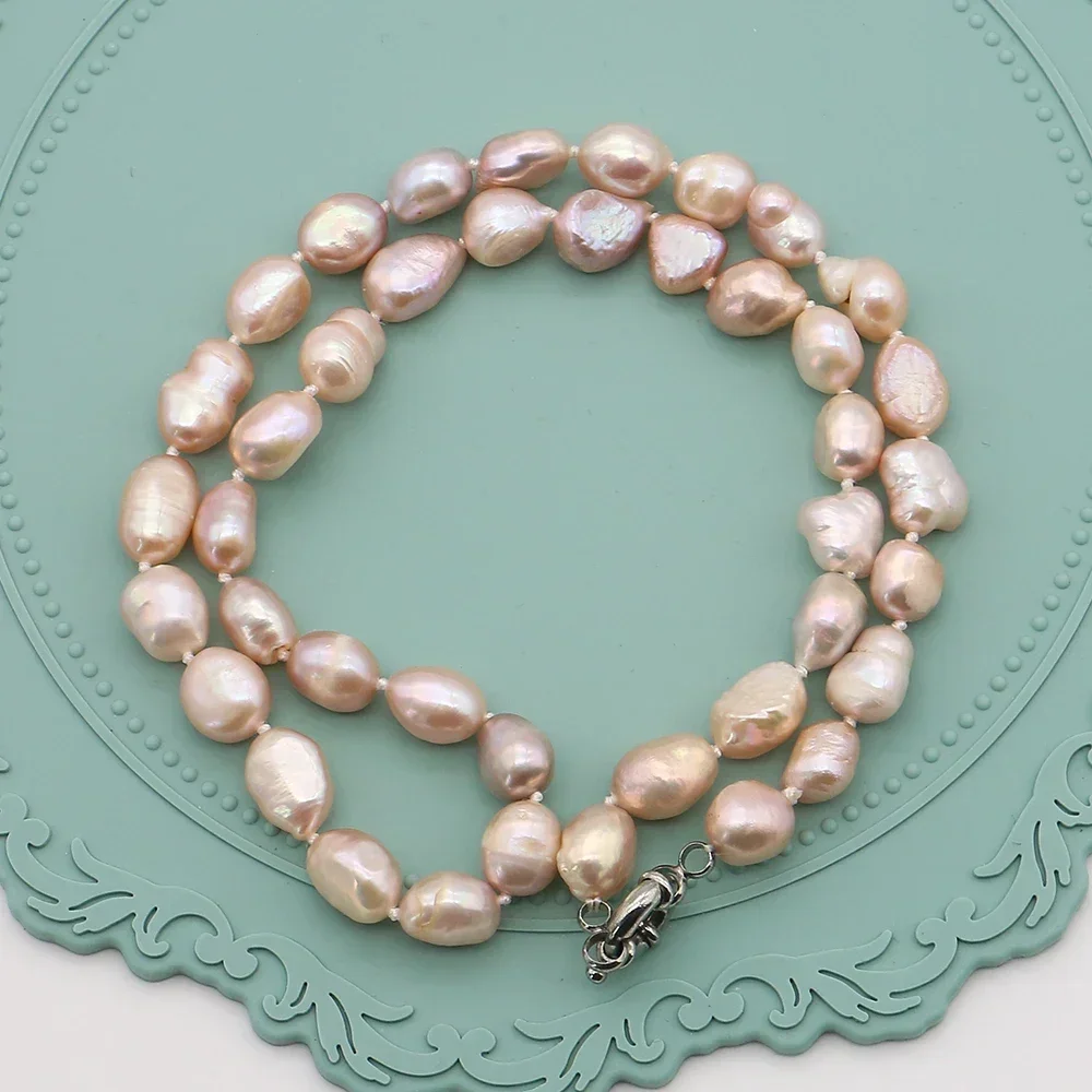 Gorgeous Natural Freshwater Colorful Baroque Irregular Double-sided Straight-hole Pearl Necklace Jewelry Party Gift 1strand