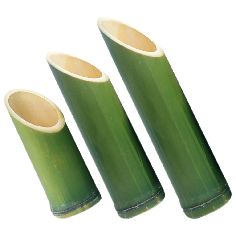 

3Pcs Bamboo Shape Vase Bamboo Material Unique Visual Effect Modern Decor Artistic Modern Vase Bonsai Planter
