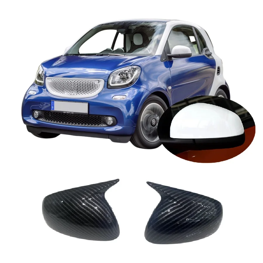 

Для Smart Fortwo EQ 453 2014-2021 углеродное волокно с гидропокрытием или глянцевый черный рог, стильный корпус бокового зеркала, наклейка на крышку