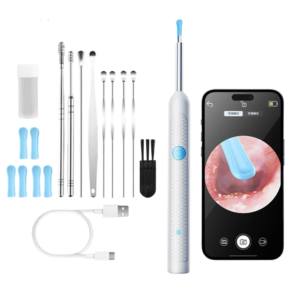 

Smart Visual Otoscope Ear Cleaner with Camera Endoscope Earpick Rechargeable Ear Wax Remover Health Care Set