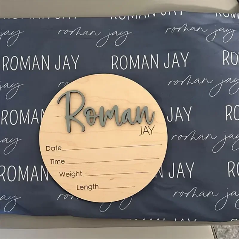 Custom Name Hospital Birth Announcement Sign Baby Announcement Boy Name Plaque Newborn Baby Shower Gift