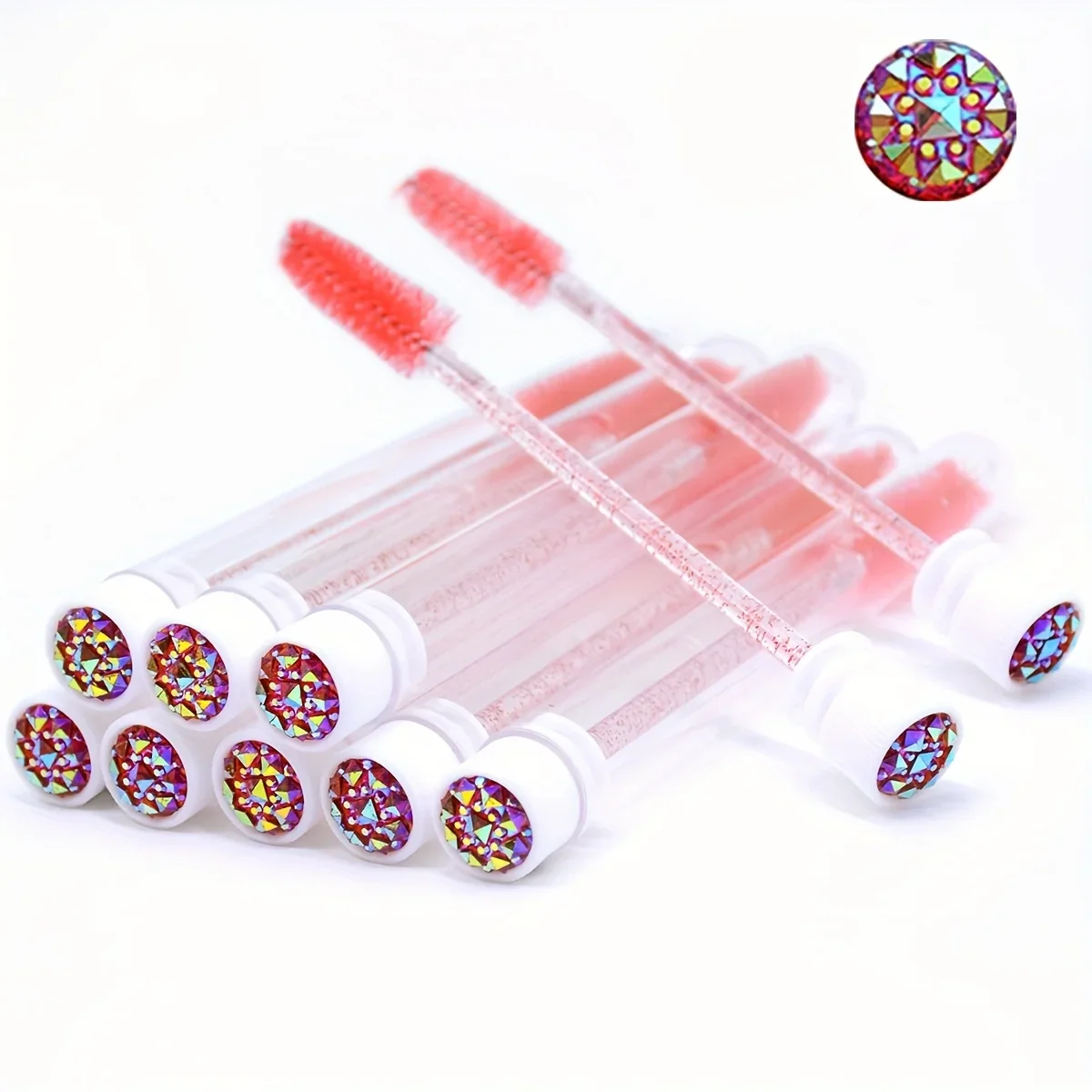 10 個のまつげエクステンションブラシセットチューブマスカラワンド眉コーム使い捨てメイクアップツールサロン家庭用