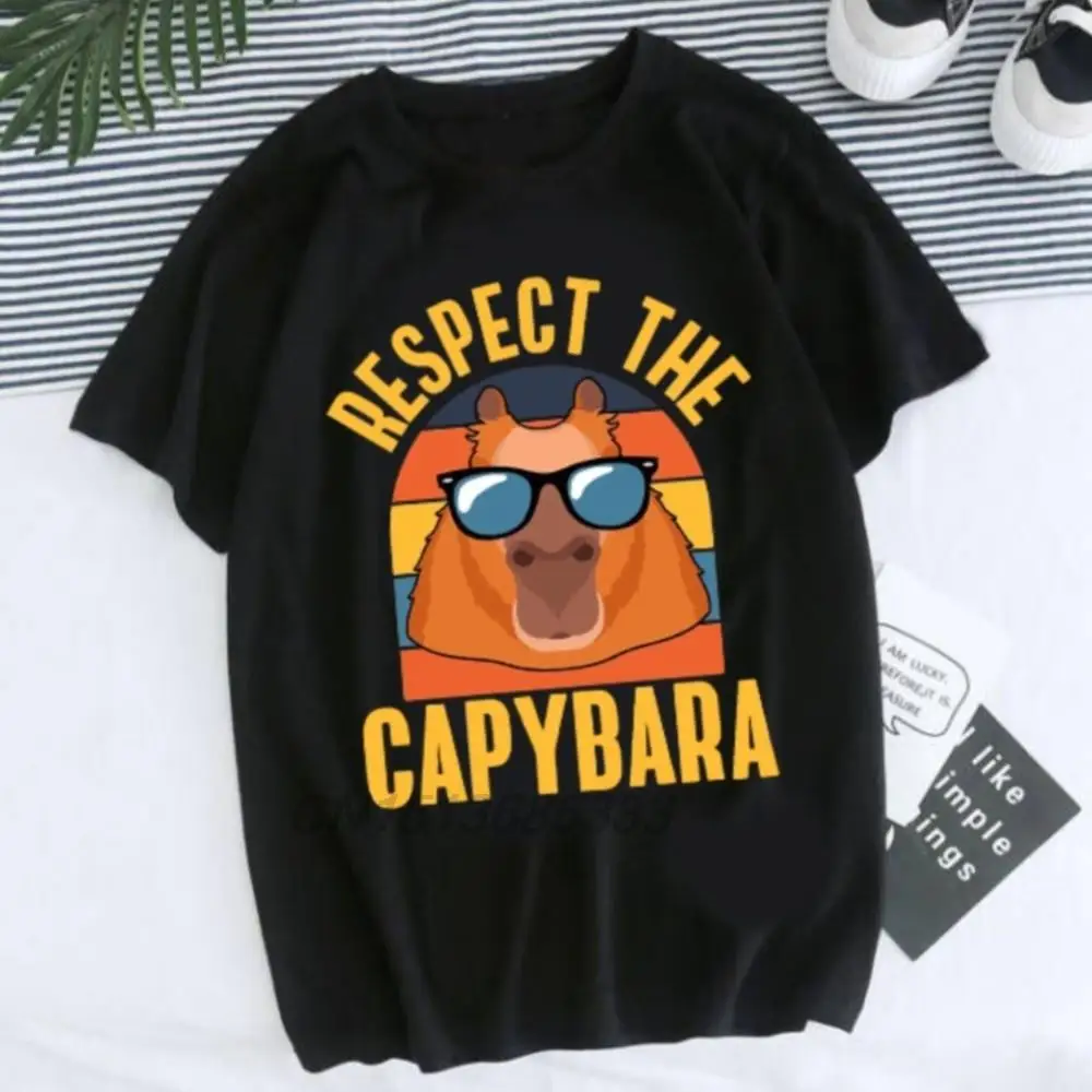 

Respect The Capybara Men Cool T-shirts Avocardio Avocado Unisex Printed Tee Shirts Genshin Impact Man Premium Cotton Tshirts