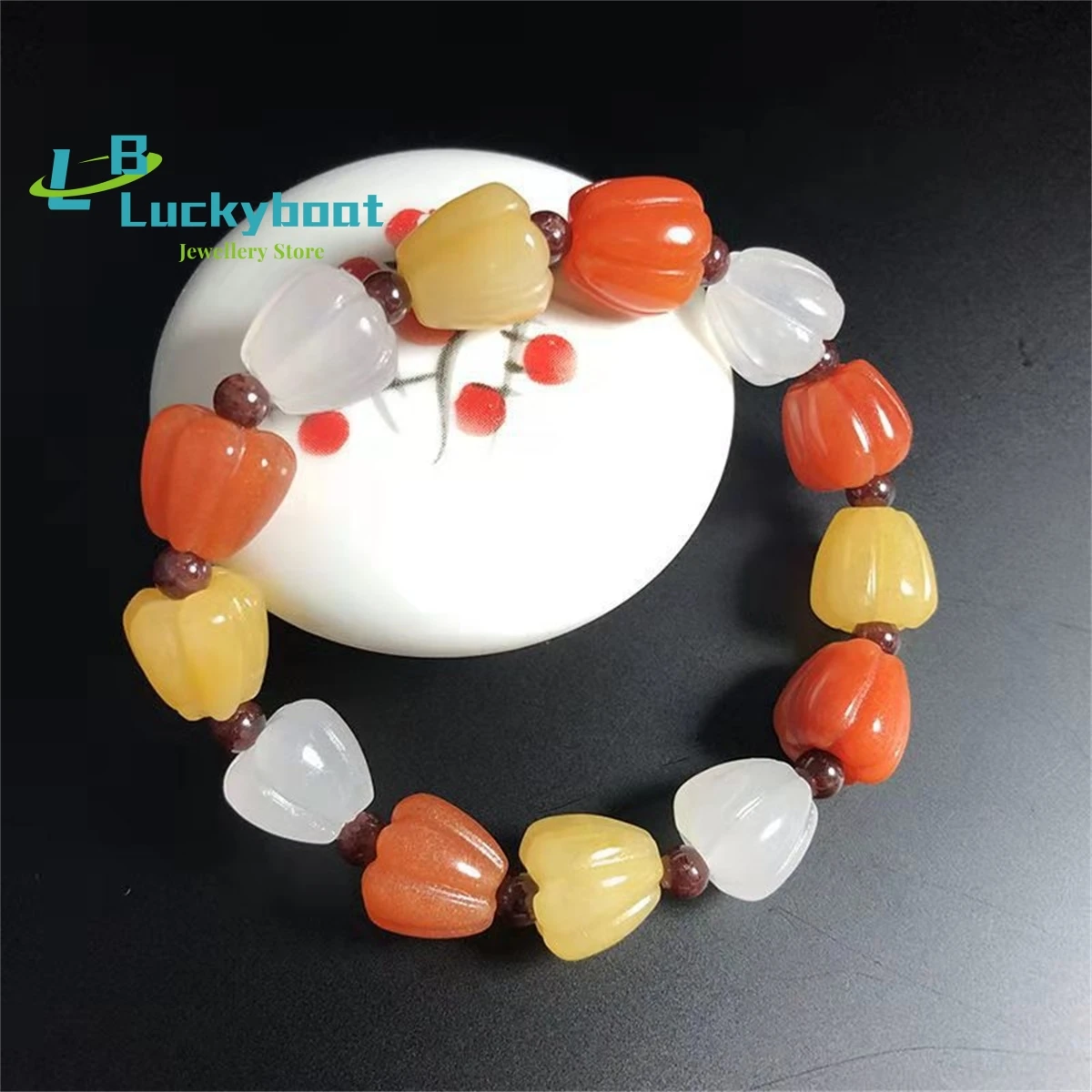 Natural Xinjiang Golden Silk Jade Chili Pepper Single Loop Handstring Business is Red and Hot Jewelry Gifts Women  Exquisite