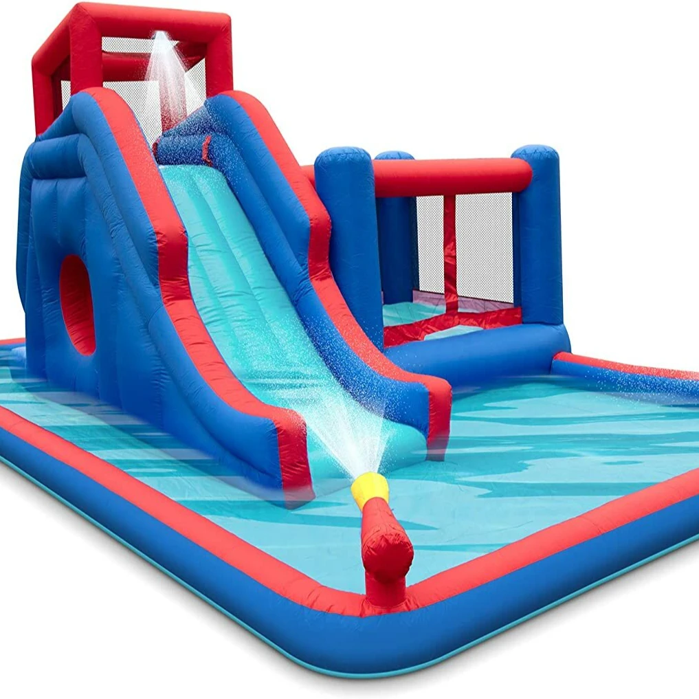 

Домашнее использование, горячая дешевая детская воздушная маленькая надувная горка для дома с распылителем воды для продажи, Китай