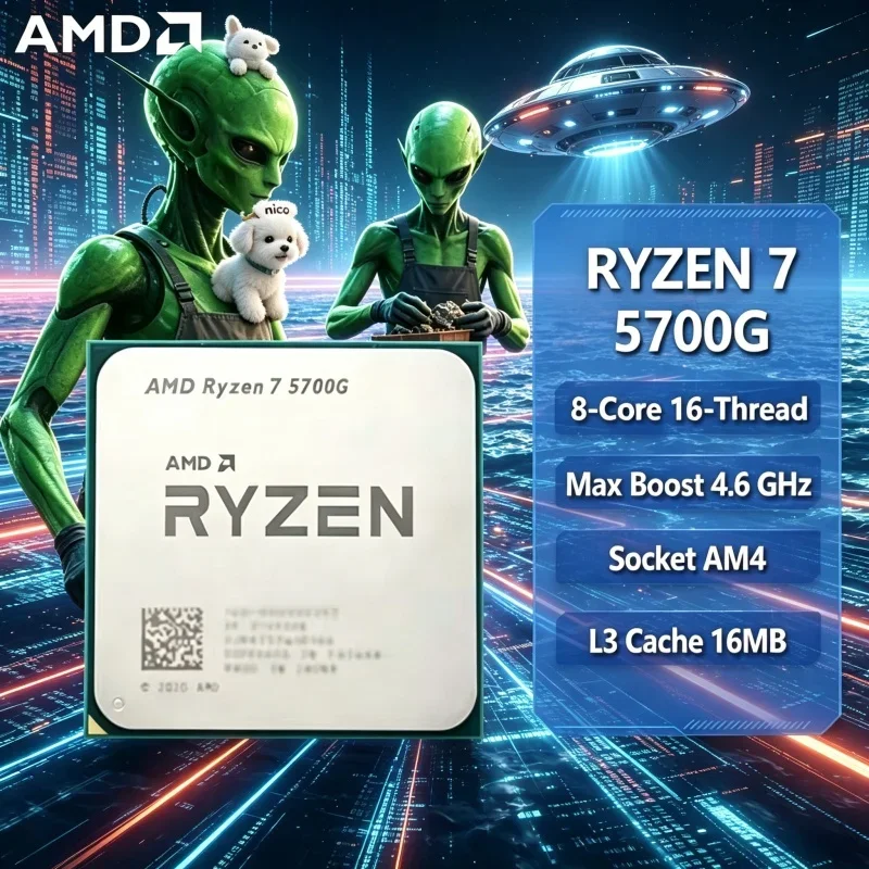 

Cost-effective 100% Brand New AMD Ryzen 7 5700G 2026 New Model 8-Core 16-Thread 65W AM4 Vega8 Gaming CPU Without Cooler