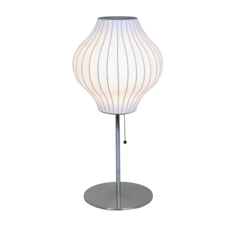 *Lámpara de mesa de seda danesa, lámpara de pie LED para sala de estar y dormitorio