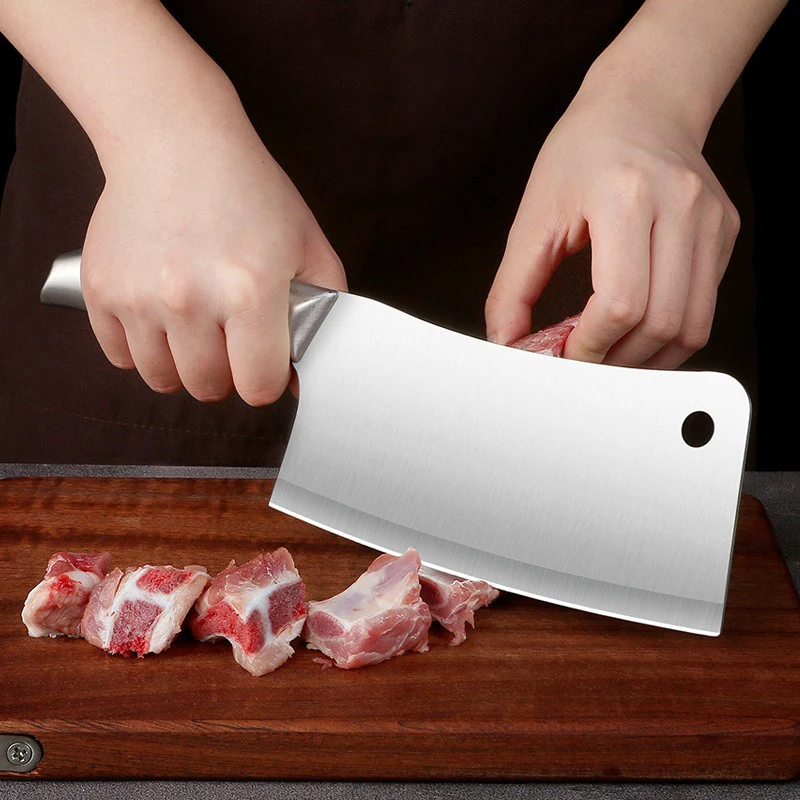 All-steel high hardness sharp machete meat knife professional chef chop big bone multifunction knife kitchen tools