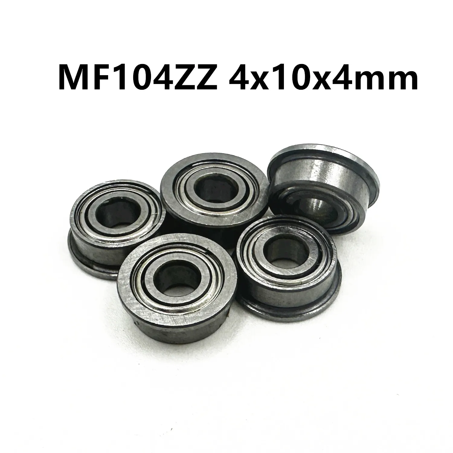 10Pcs MF104ZZ 4x10x4 mm Flange Bearings Deep Groove Ball Bearing High Quality MF104