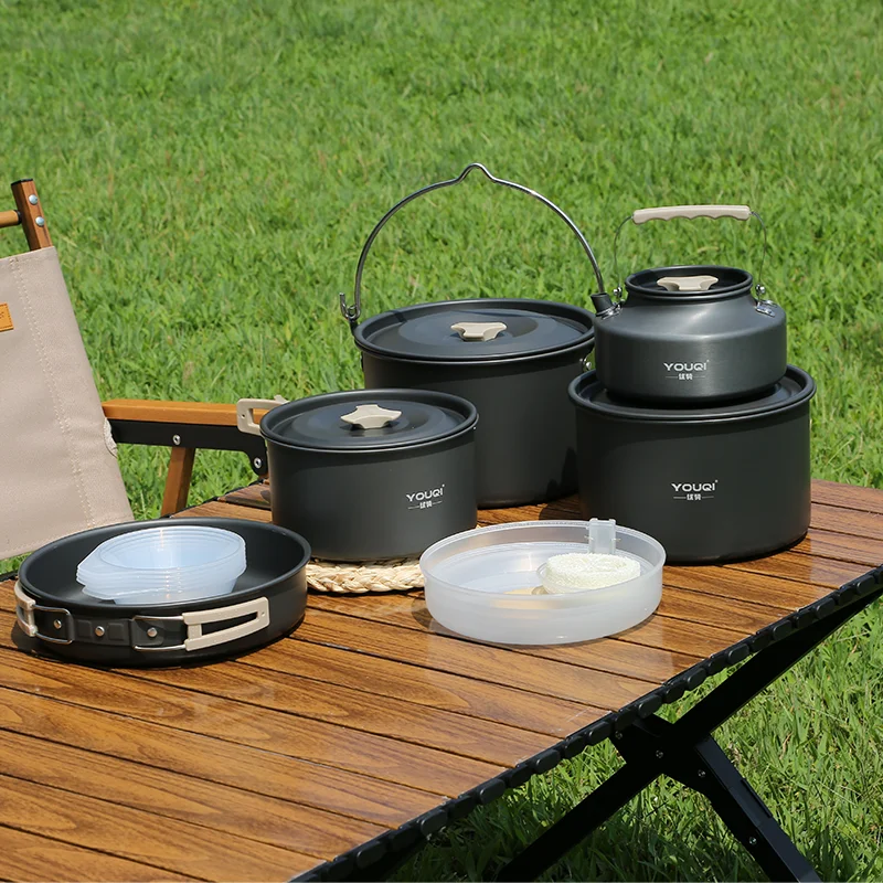 

Customised Portable Storage Cookware Aluminum High Quality 3L Camping Pot Kettle Frying Pan
