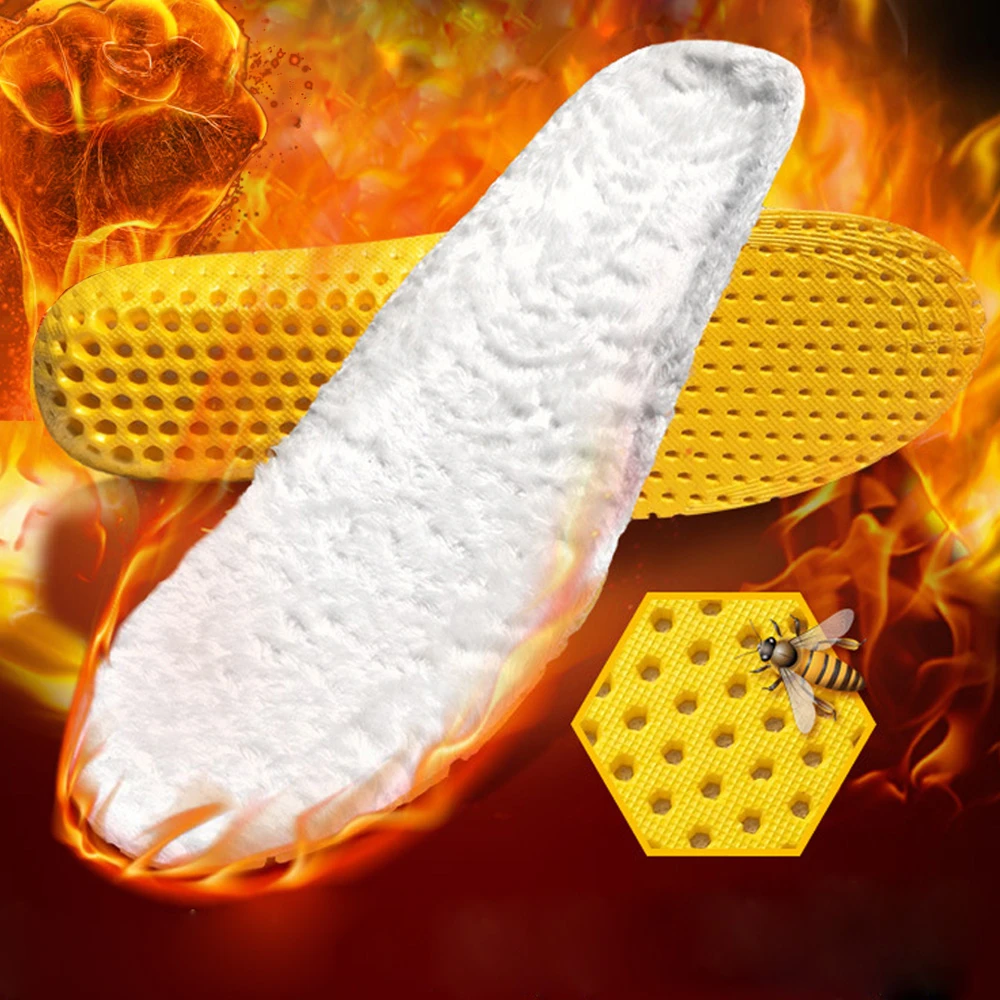 KOTLIKOFF Winter Keep Warm Insoles Thermostatic Thermal Soft Thicken Winter Boots Insoles Insert Thermal Shoe Pads Plush Pads