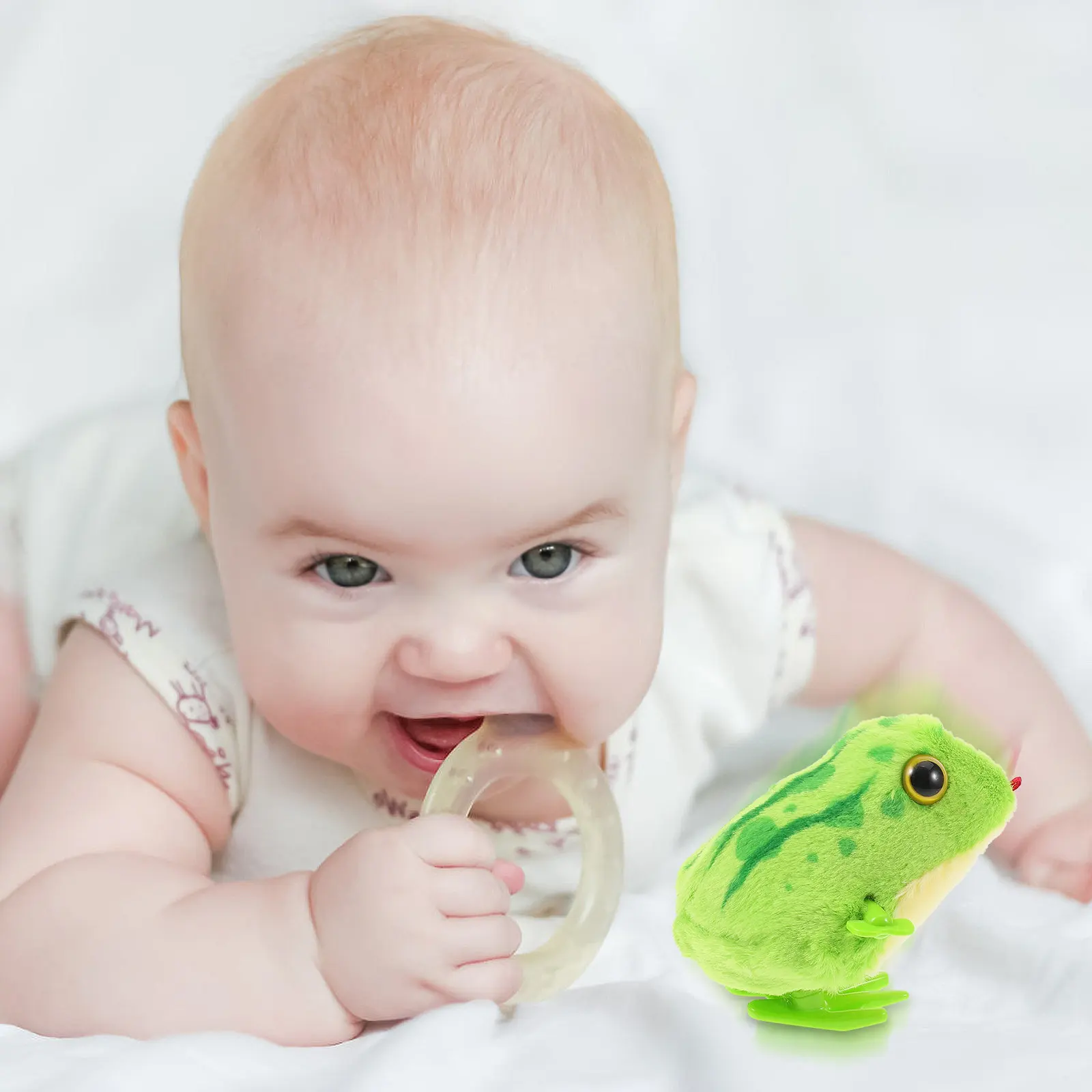 Wind-Up Animal for Infants Soothing Crawling Companion Cartoon Funny Jumping Waddle Educational Clockwork Plaything