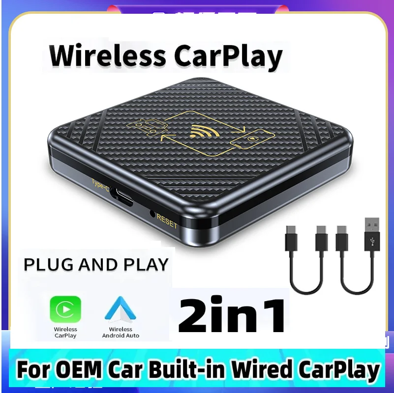 2in1 Wireless CarPlay Dongle Wireless Android Auto Box For Car Radio with Wired CarPlay All in One Box ﻿