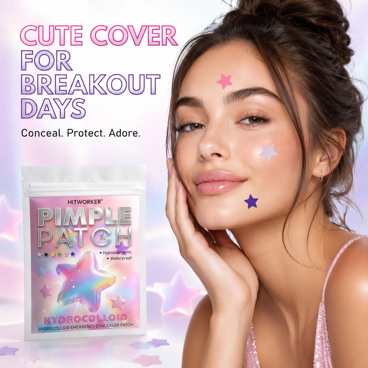 280PCS Star-Shaped Hydrocolloid Acne Patches, 8-Color Pimple Patch Set for Blemish Cover, Face Care, Daily Use, All Skin Types