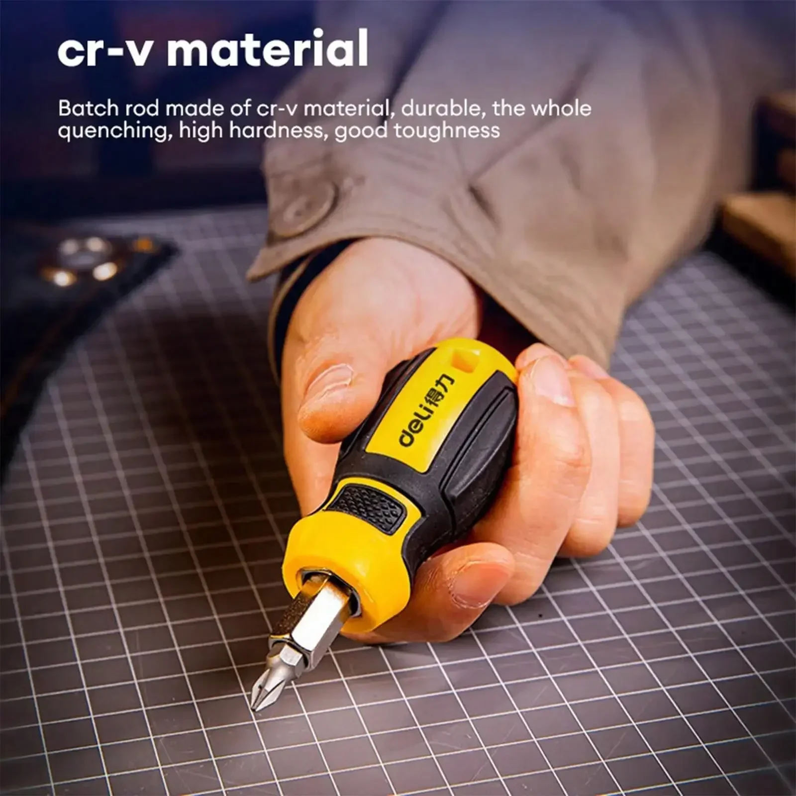 مفك براغي ديلي، مجموعة مفكات براغي، مفك براغي متعدد القطع 6 في 1 مع فيليبس، لقم مشقوقة ومفك صامولة #3