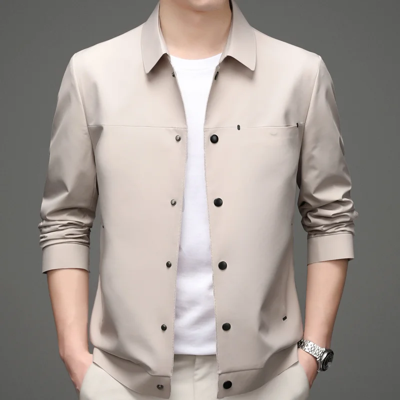 

Spring and Autumn Thin Comfortable Men's Business Casual Jackets Fasion Short Luxury Classic Male Outerwear & Coats