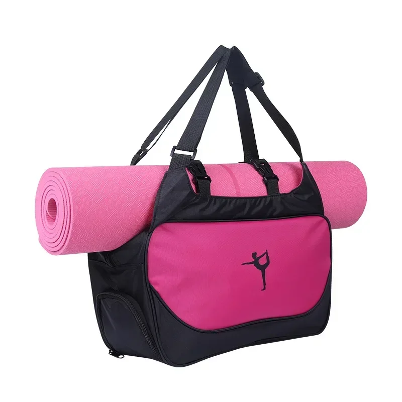 Bolso de mano para esterilla de Yoga y gimnasio, bolso de viaje de gran capacidad a juego de colores a la moda, correa de hombro ajustable, bolso