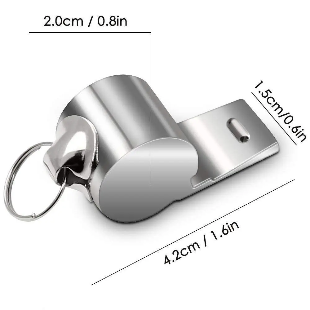 Soccer Loud Metal Whistle with Rope Professional Stainless Steel Whistles Smooth Portable Referee Whistles Party