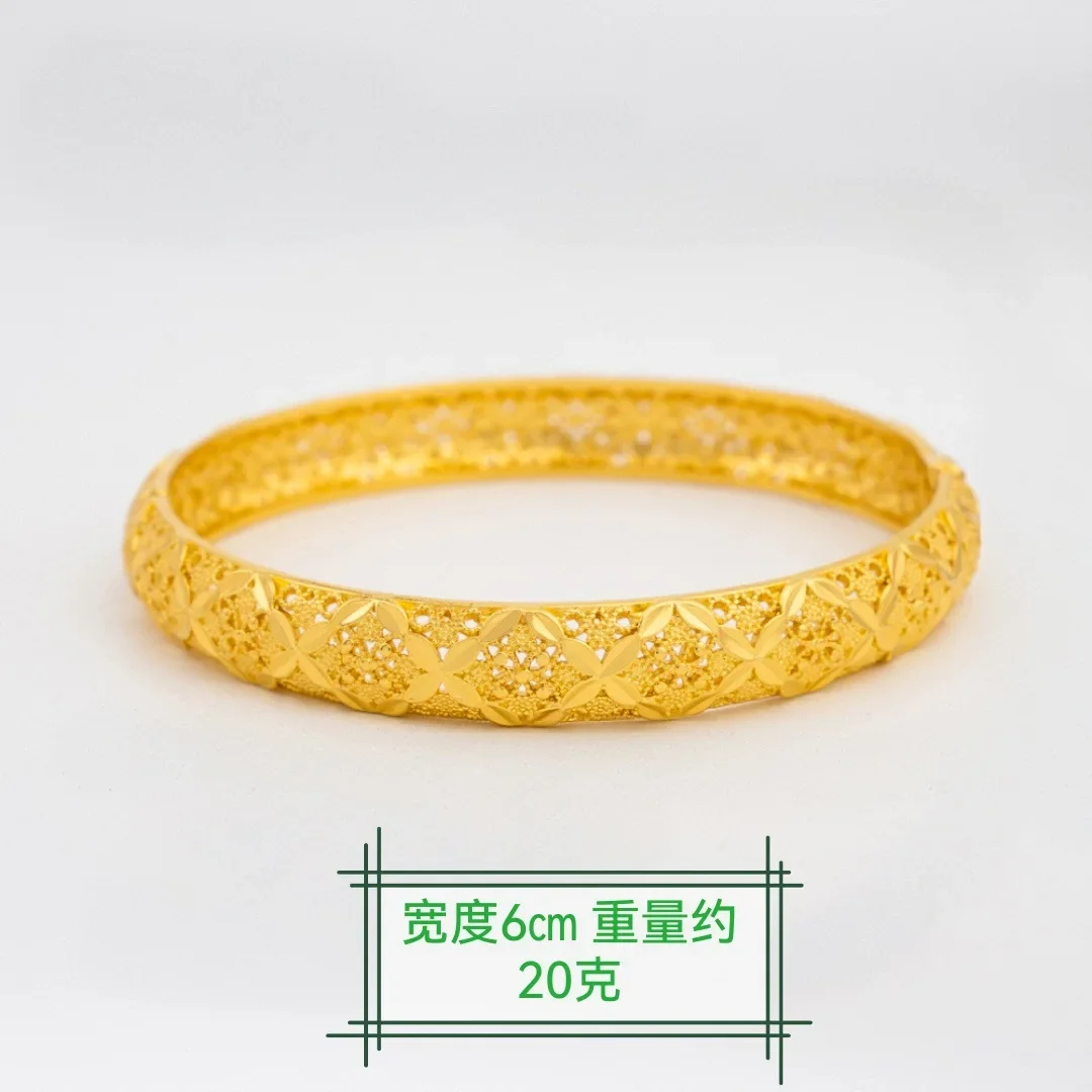 Alloy gold-plated Dubai bride Indian light luxury style women's wedding sand gold bracelet jewelry wholesale
