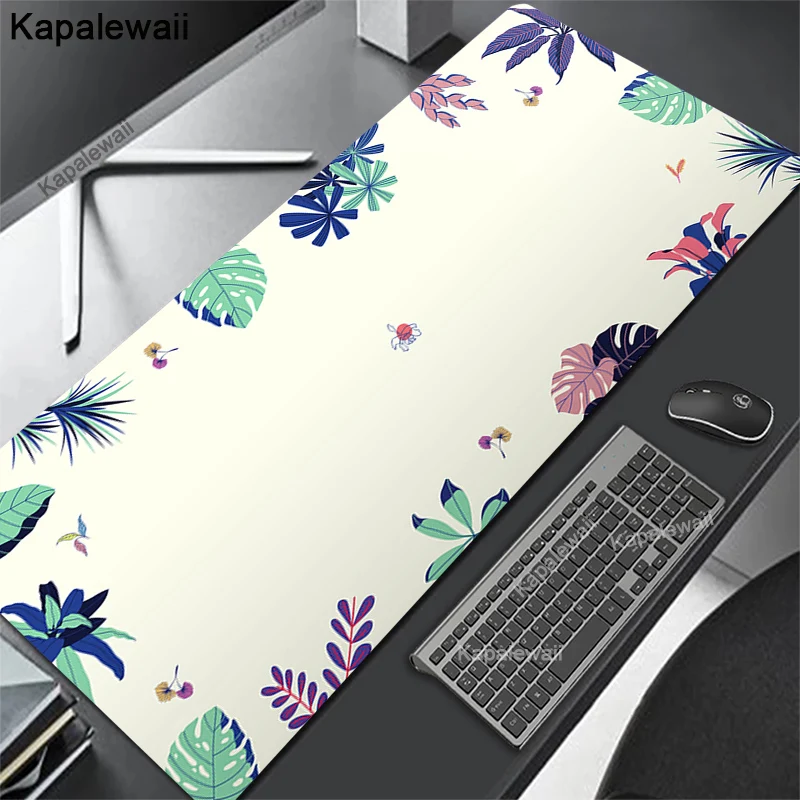 Imagem -03 - Gmk-cute Large Gaming Mouse Pad Folhas Verdes Computador Gamer Tablet Teclado Mousepad Company Desk Pads Play Mice Mat