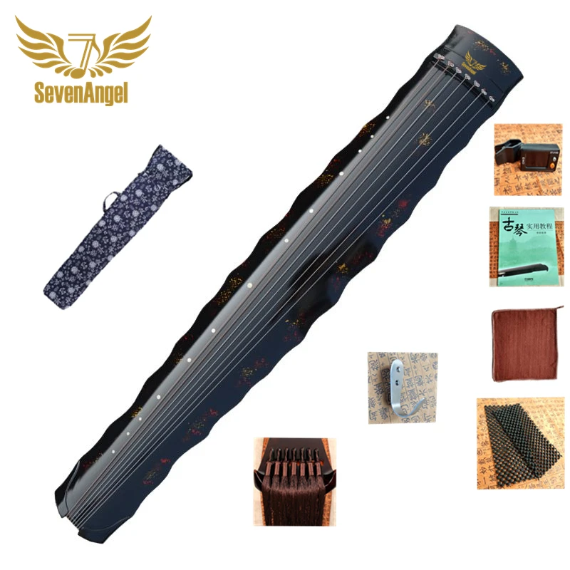 

SevenAngel Chinese Guqin Luoxia New Style Lyre 7 Strings Ancient Zither Musical Instruments Guzheng Send Study Book And Video