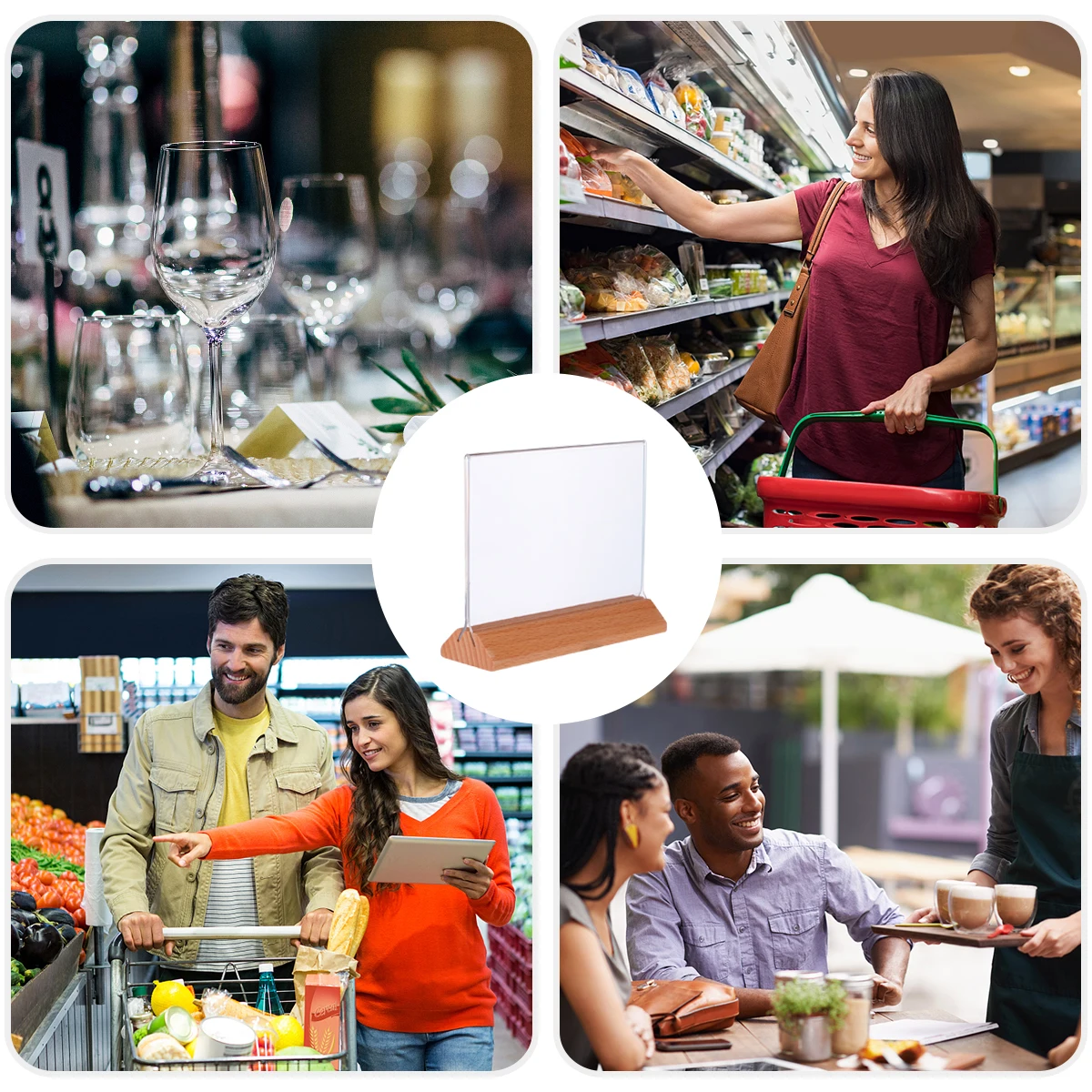 

Acrylic Display Sign Holder High Clear Menu Supermarket Acrylic Sign Holder Shop Table Organization Storage Solution