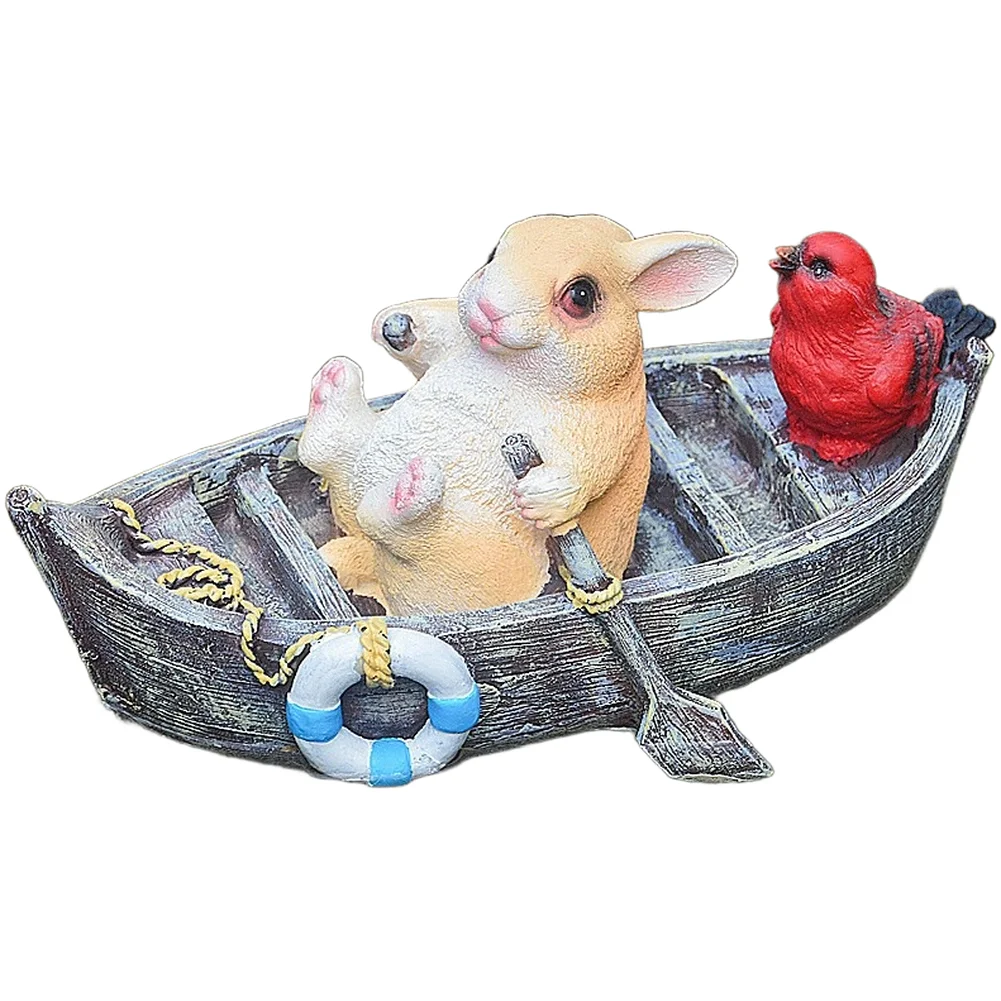For Idyllic Water Decor Resin Fountain Decoration Buoyant Water Statue Floating Animal Decoration Garden Statue