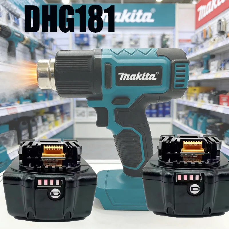 

Makita Battery 18v 6.0Ah Makita DHG181 550°C Temperature Control Heat Gun 18V Cordless Handheld Hot Air Gun With LED Display