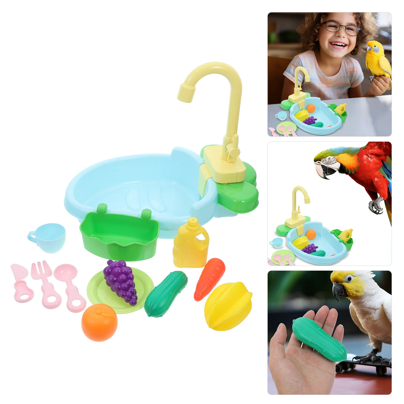 

1Set Parrot Automatic Bathtub Faucet Bird Bath Cage Indoor Bathing Tub Shower Accessory Conure Bird Bath Parrot Bathing