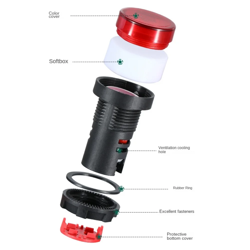 LED Indicator Light 12v 24v 220v 380v Red Green Yellow Blue Signal Light 16mm 22mm Signal Lamp