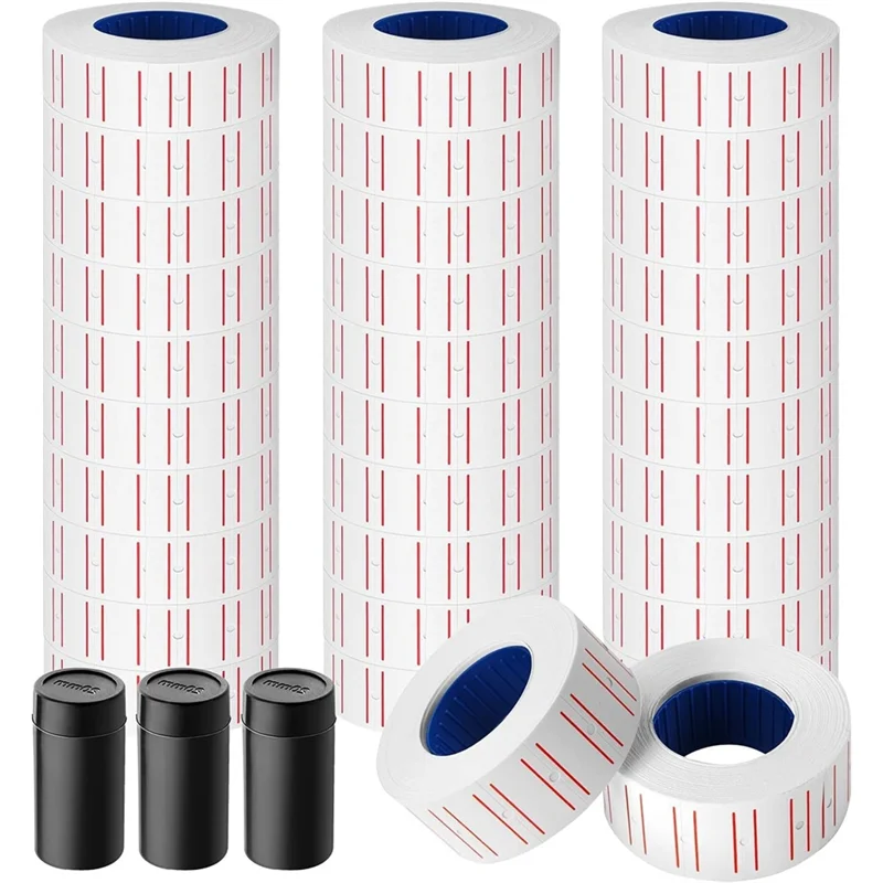 

A95Q-White Pricemarker Stickers 30 Rolls 15000Pcs For Mx-5500 Labeller Plus 3 Piece Refill Ink Rolls White Price Labels