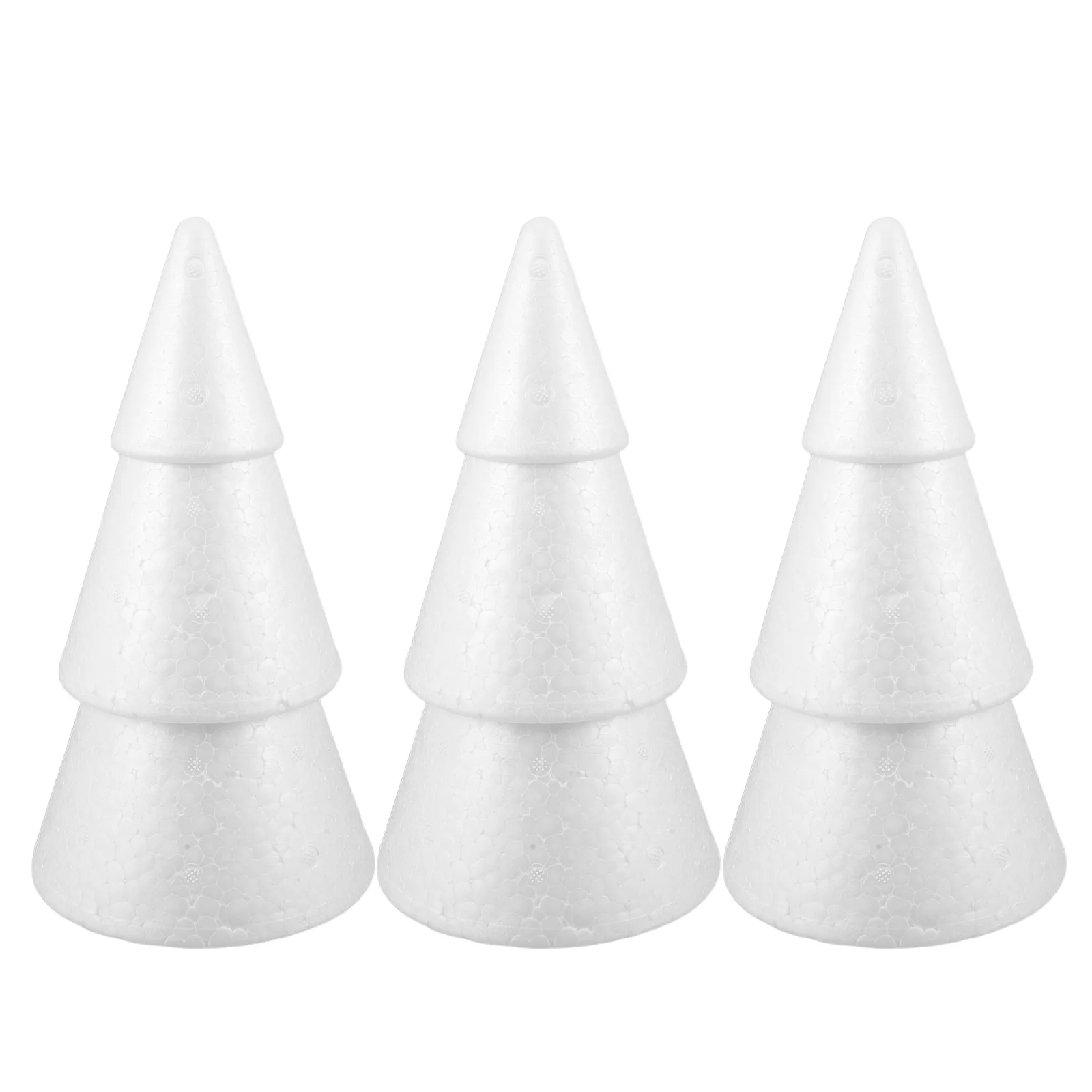 

3pcs Foam Christmas Tree Decor Blank White Polystyrene Craft Trees For Painting Diy Holiday Party Ornament Kids Craft Project