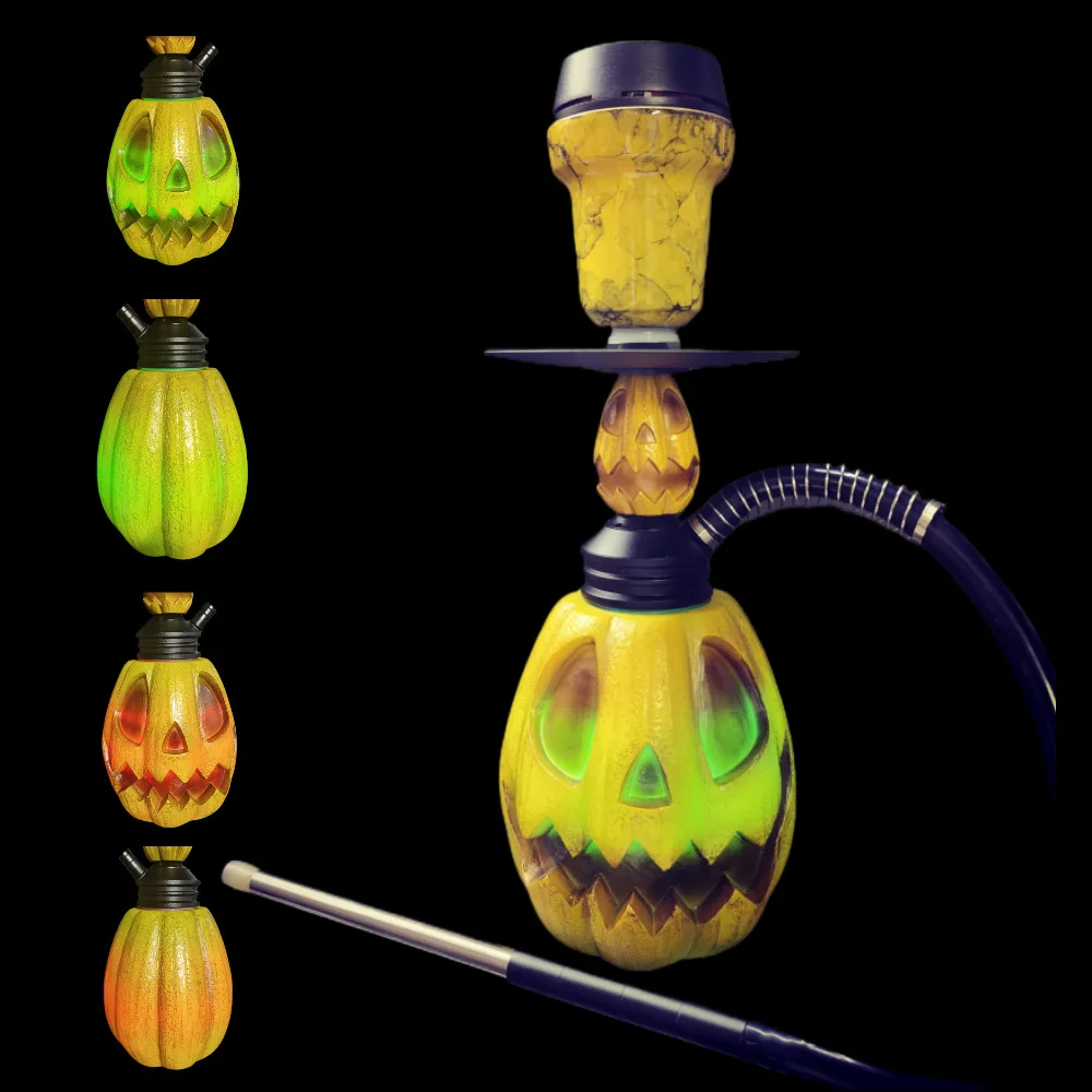 

Pumpkin Modeling Arabian Hookah Resin Shisha Kit Smoking Accessories All Saints' Day Color Light hookah Narguile Complete Hoka