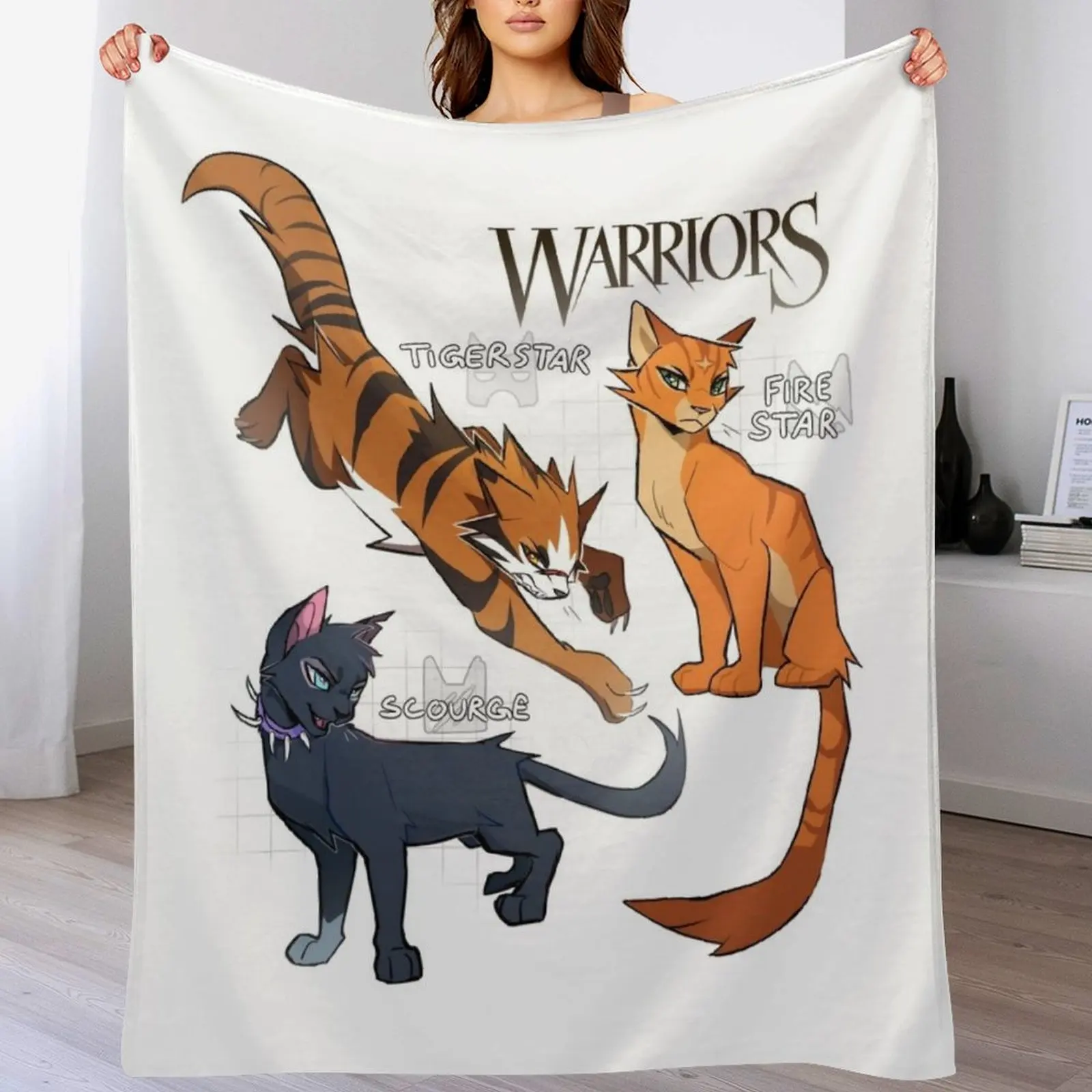 

Firestar, Tigerstar and Scourge from Warrior Cats - The Darkest Hour Throw Blanket Extra Large Throw blankets ands Blankets