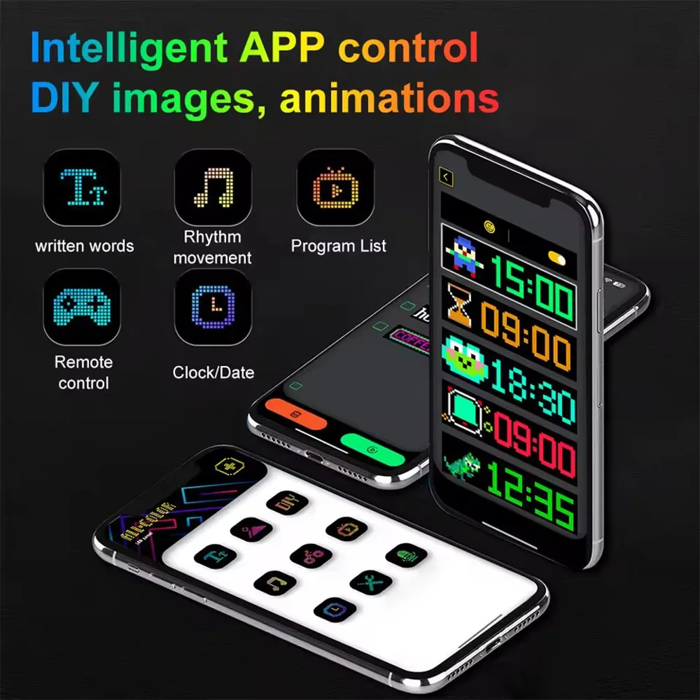 Huge Bright Devil Eyes LED Light for Car69''x7'' Flexible Digital Scrolling LED Display Bluetooth APP Control Custom Text Patter