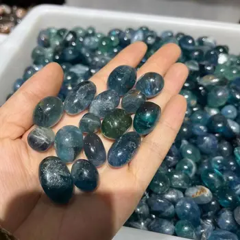 최고 연마 천연 블루 형석 크리스탈 떨어졌다 치유 미네랄 스톤 표본 보석 원시 수족관 장식 대량 20-30mm